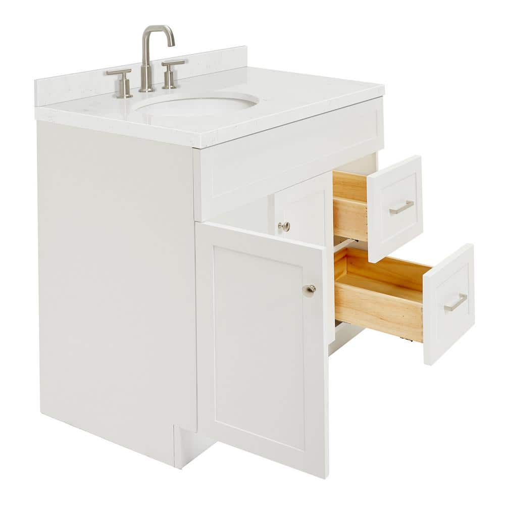 Hamlet 42" White Quartz Single Basin Freestanding Vanity Set