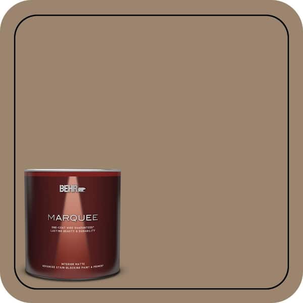 BEHR MARQUEE 1 Qt. #MQ2-48 Sturdy Brown One-Coat Hide Matte Interior Paint & Primer