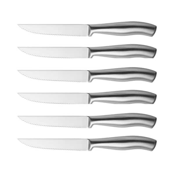 4.5 inches Dishwasher Safe High Carbon Stainless Steel Knives, Steak Knife Set of 6, Silver