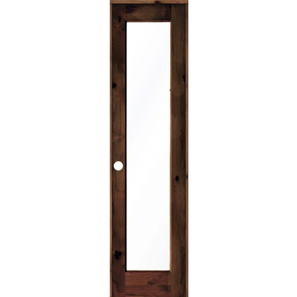 24 in. x 96 in. Knotty Alder Right-Hand Full-Lite Clear Glass Red Mahogany Stain Wood Single Prehung Interior Door price history on PriceWatchPro