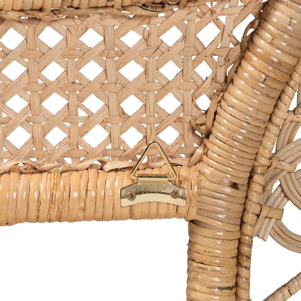 Natural Rattan Queen Size Bohemian Tufted Headboard