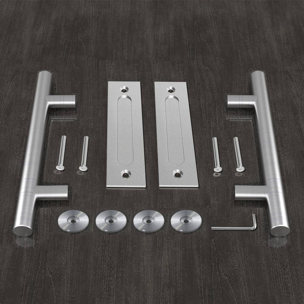 12'' Stainless Steel Sliding Barn Door Handle Set, Double Sided
