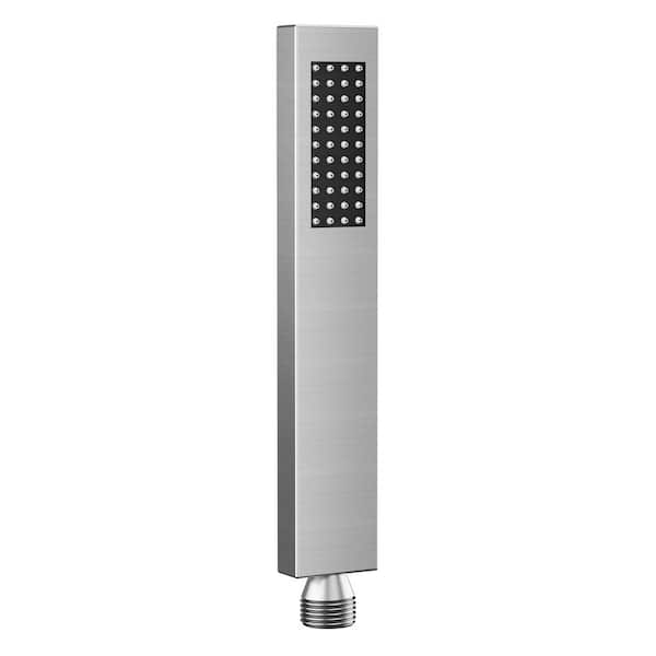 GRANDJOY Smart LED Grain Dual Showers 5 in. 3-Spray Wall Mount Shower Faucet 2.5 GPM with Valve and Tub Spout in Brushed Nickel