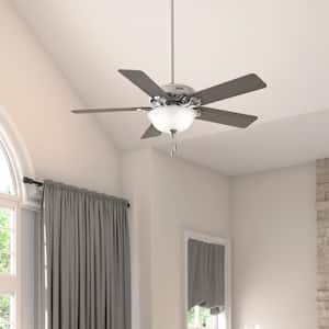 Pro's Best 52 in. Indoor Brushed Nickel Ceiling Fan with Light Kit Included