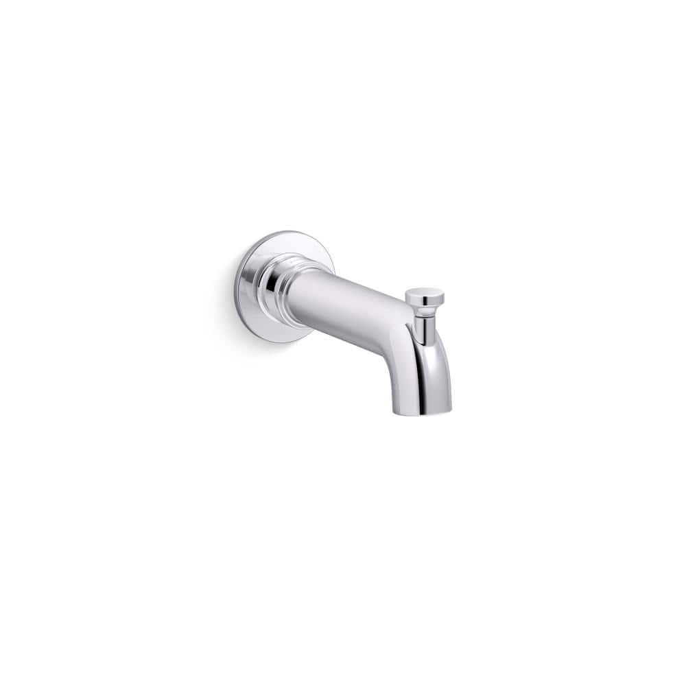 Polished Chrome Wall-Mount Bath Spout with Diverter