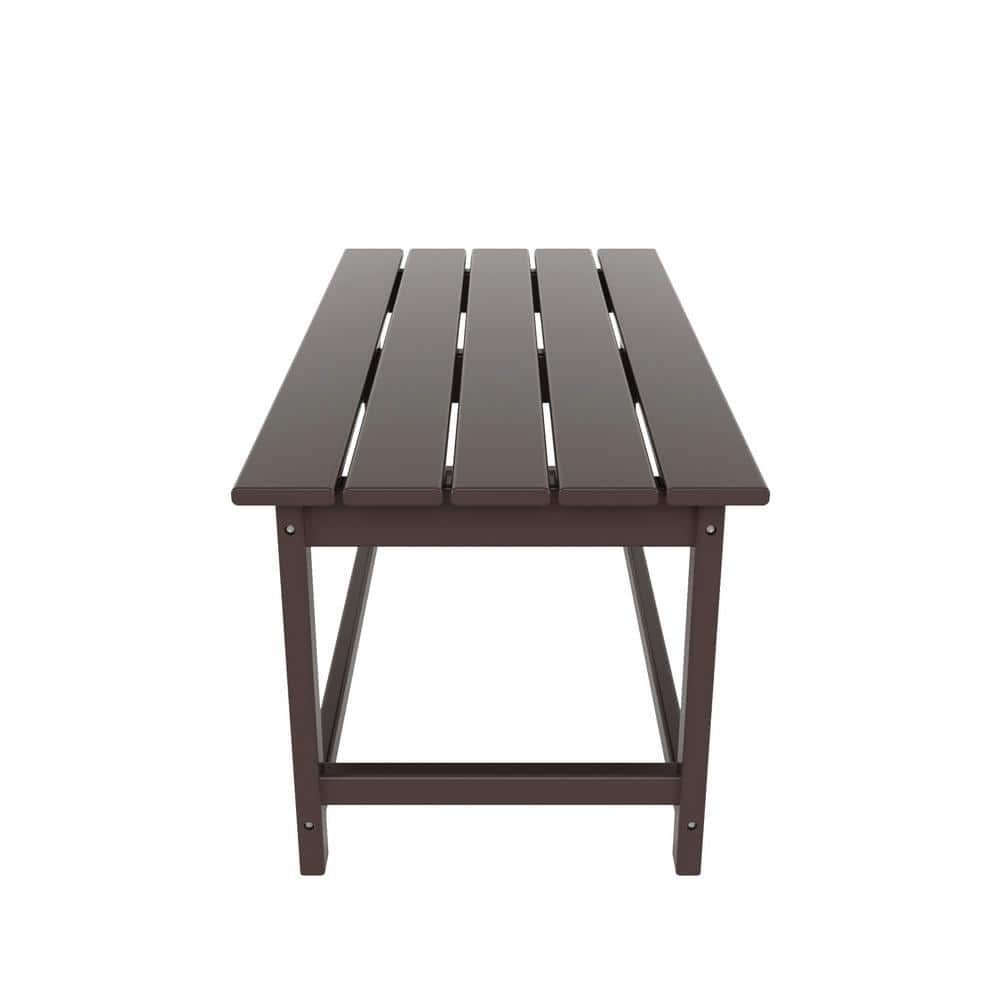 Rustic High-Density Polyethylene 3-Piece Coffee Table Set, Dark Brown