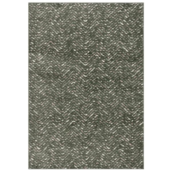 SAFAVIEH Adirondack Dark Green/Ivory 9 ft. x 12 ft. Chevron Marle Area Rug