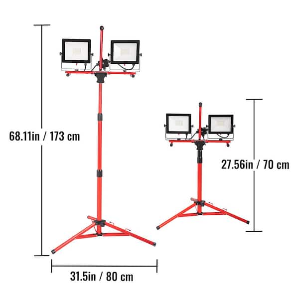 11200 Lumen Outdoor Dual-Head Tripod LED Lights Construction, Portable  stand work light with Remote