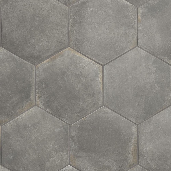 D'Anticatto Hex Notte 11 in. x 12-3/4 in. Porcelain Floor and Wall Tile (11.25 sq. ft./Case)