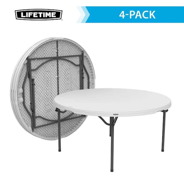 Lifetime 60 in. White Plastic Stackable Folding Banquet Table (Set