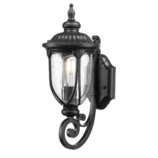 Acclaim Lighting Laurens Collection 1-Light Matte Black Outdoor Wall Lantern Sconce