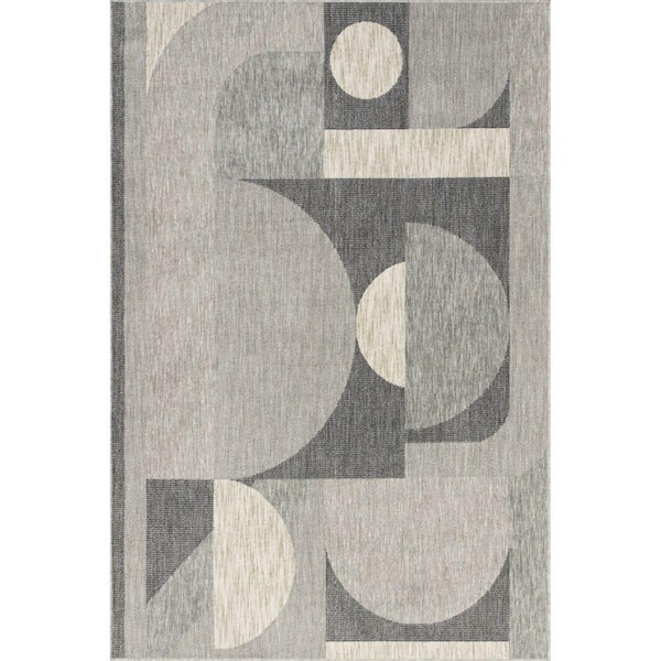 StyleWell Beckett Light Gray 6 ft. x 9 ft. Modern Geometric Area Rug