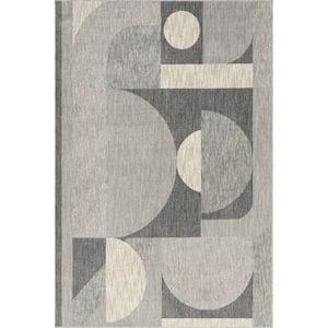 Beckett Light Gray 8 ft. x 10 ft. Modern Geometric Area Rug