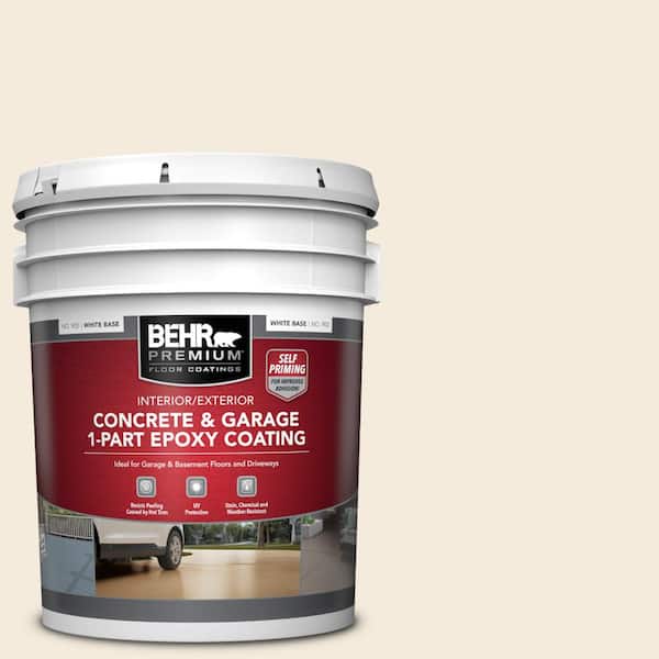 5 gal. #PPU5-10 Heavy Cream Self-Priming 1-Part Epoxy Satin Interior/Exterior Concrete and Garage Floor Paint