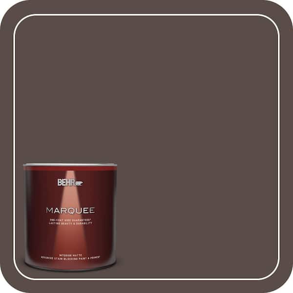 BEHR MARQUEE 1 Qt. #PPU5-19 Dark Truffle One-Coat Hide Matte Interior Paint & Primer