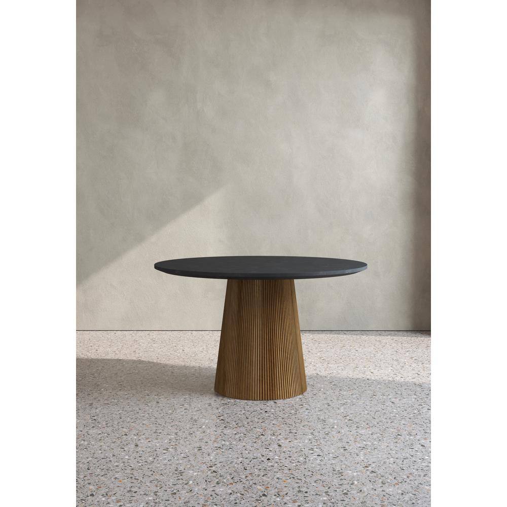 Osaka 51 in. Solid Mortex Wood Cone shape Pedestal Base, Round Dining Table-4 Seaters price history on PriceWatchPro