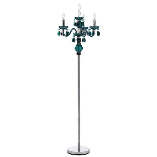 AF Lighting Fulton 59.5 in. Green Chandelier Floor Lamp