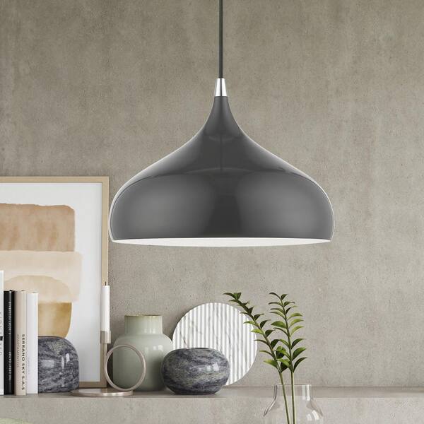 AVIANCE LIGHTING Hansberry 1-Light Shiny Dark Gray Teardrop