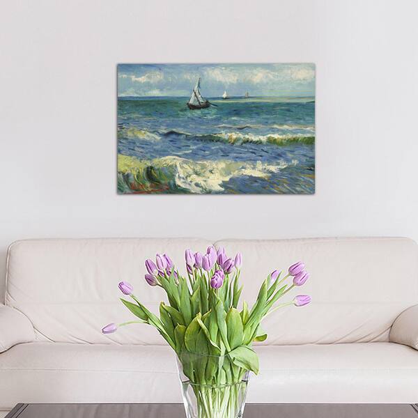Multicolor ArtWall Vincent Vangoghs Seascape at Saintes Maries Art Appealz Removable Graphic Wall Art 24 by 32-Inch 