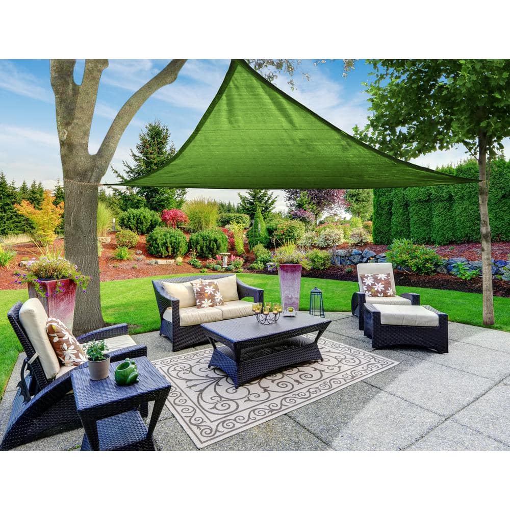 Green Triangle Outdoor Sun Shade Sail Canopy
