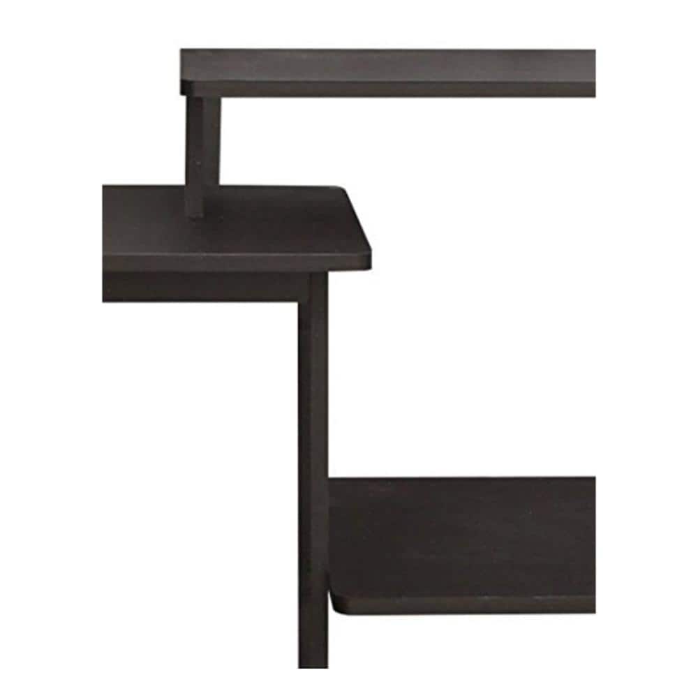 Espresso Black Compact Home Office Computer Desk with Shelves