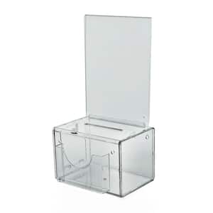 Large Acrylic Lottery Box with Lock and Key, Clear