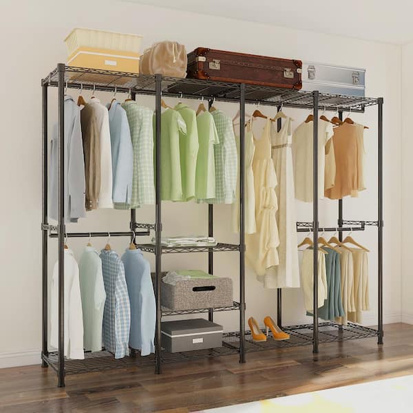 Karl home Black Iron Clothes Rack 74.81 in. W x 70.87 in. H