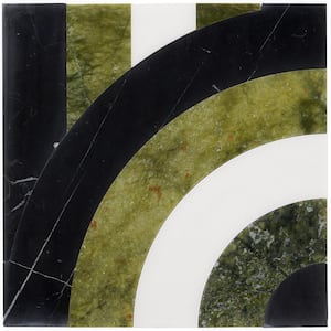Elizabeth Sutton Bow Vertical Soul 12 in. x 12 in. Polished Marble Floor and Wall Mosaic Tile (1 sq. ft./Each)