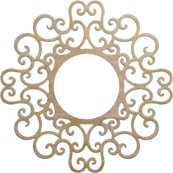 34 in. x 14.5 in. x 0.25 in. Wood Medallion Moulding