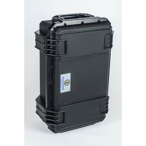 Seahorse 14.24 in. Large Rolling Watertight Tool Case with Foam in Black