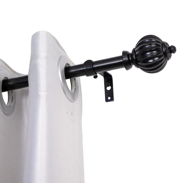 0.75 Inch Curtain Rod For Windows 28 to 48 Inch, Adjustable Drapery Rods, Black