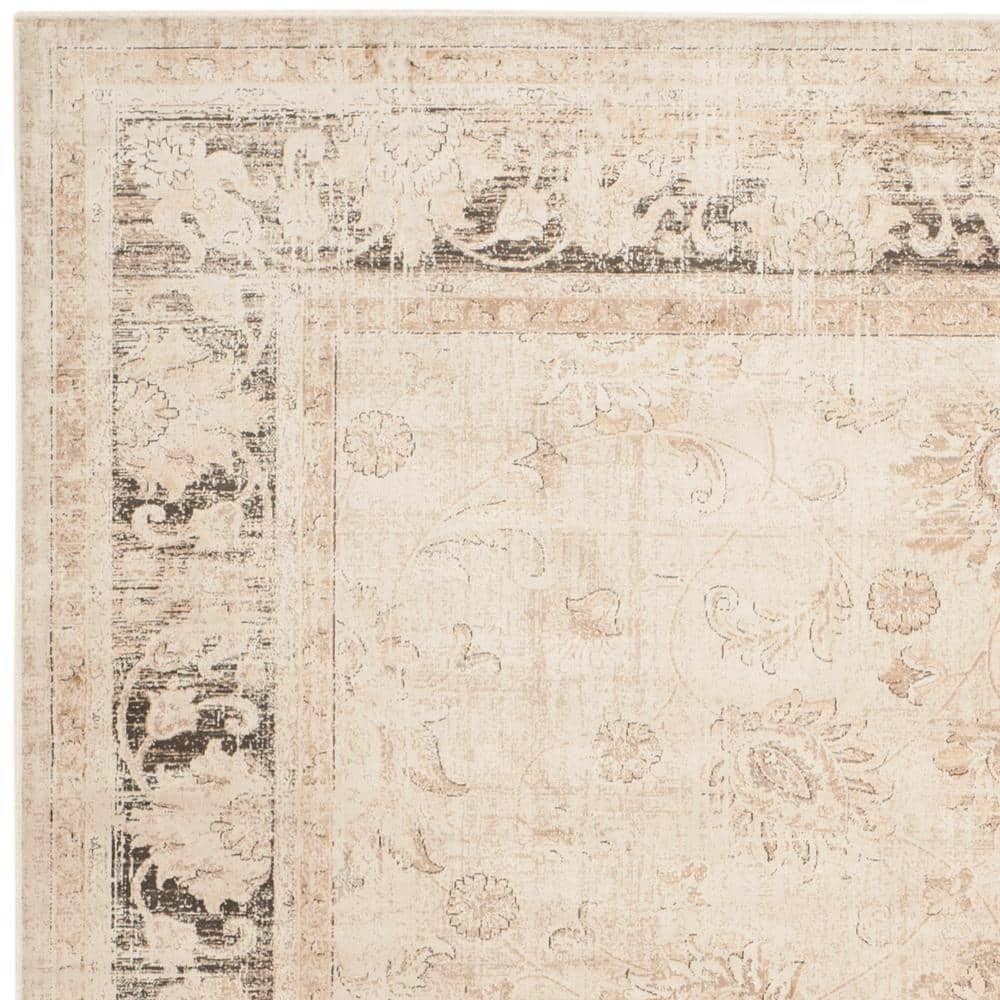 Vintage Stone 8' x 8' Square Viscose Area Rug