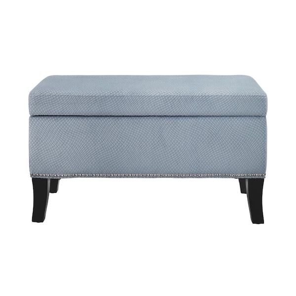 Linon Home Decor Stephanie Blue Ottoman
