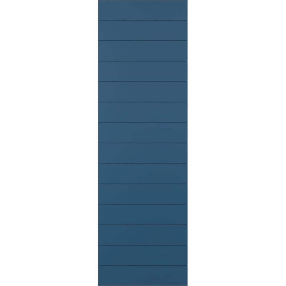 12 in. x 29 in. True Fit PVC Horizontal Slat Modern Style Fixed Mount Board and Batten Shutters Pair in Sojourn Blue price history on PriceWatchPro