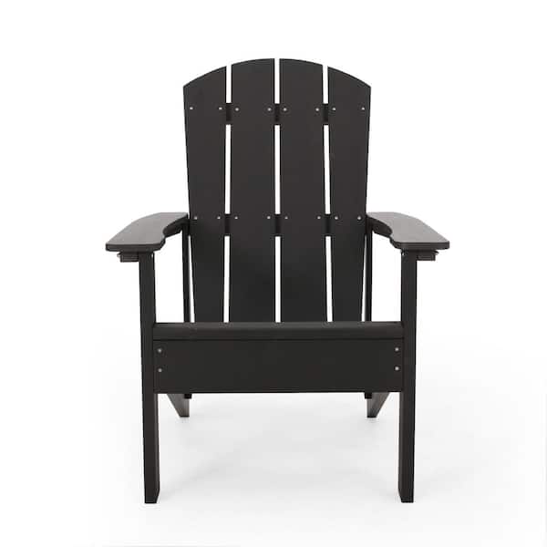 Zeus & Ruta Classic Black Outdoor Solid Wood Adirondack Lounge Seat No Cup Holder (Set of 1)