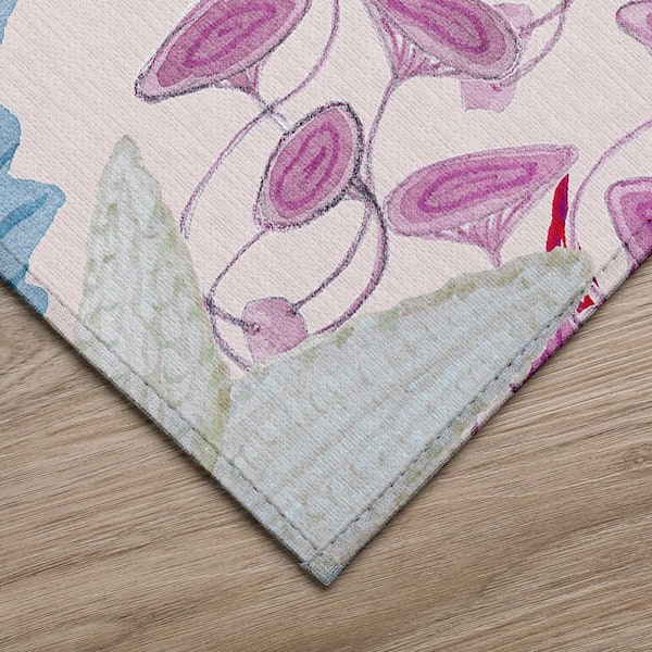 Surfside 2 ft. 3 in. x 7 ft. 6 in. Pink Geometric Indoor/Outdoor Area Rug