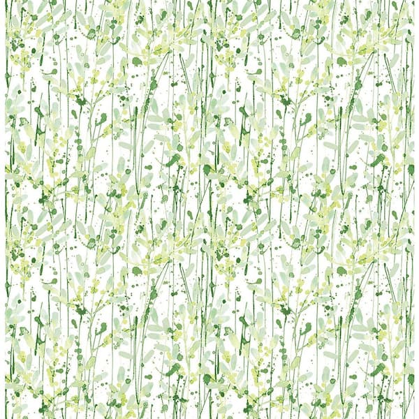 A-Street Prints Willow Green Leaves Washable Wallpaper Sample