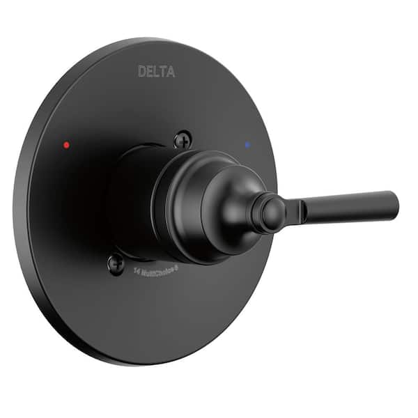 Delta Saylor 1-Handle Wall Mount Valve Trim Kit in Matte Black (Valve Not Included)