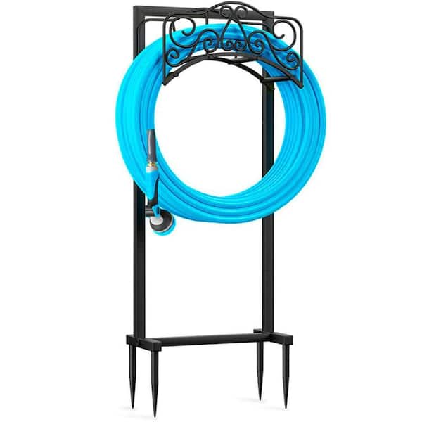Sturdy Freestanding Heavy-Duty Metal Garden Hose Holder for Yard Lawn Easy Installation, Water Hose Holders for Outside