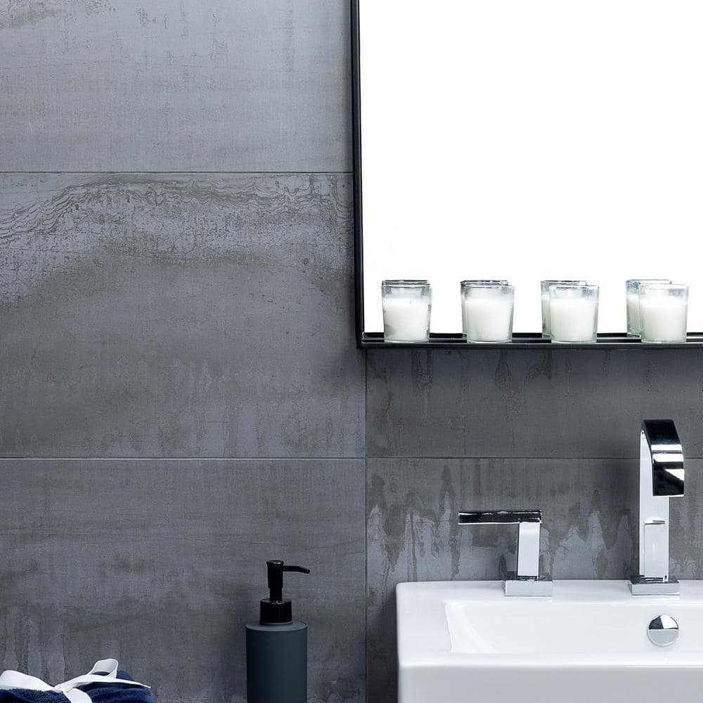 Aspire 12" x 24" Gray Matte Porcelain Wall & Floor Tile
