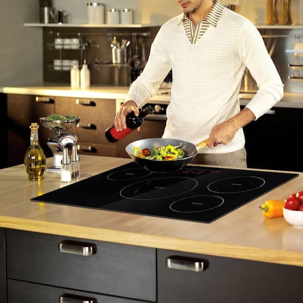 Electric Cooktop 30 in. 4-Burners Induction Stove Top 7500 Watt Built-in Magnetic Cooktop, Black