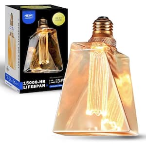 20-Watt Equivalence Iceberg UL Dimmable Laser Cut Classic Pattern E26 LED Light Bulb Amber 2000K 1-Bulb