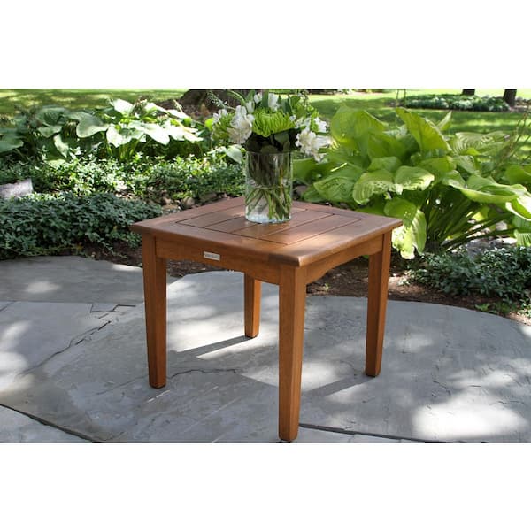 Outdoor Interiors Square Wood Outdoor Side Table with Eucalyptus