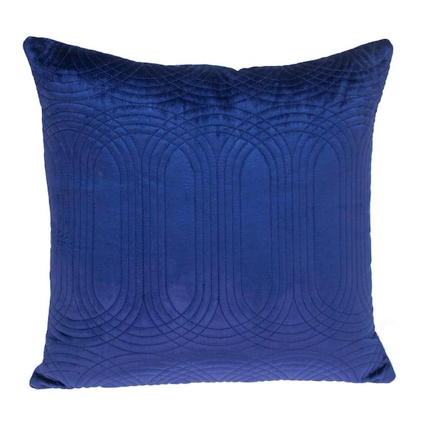 PARKLAND COLLECTION Iphis Transitional Quilted Blue Throw Pillow