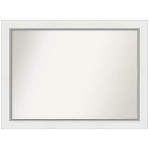 Eva White Silver 43.5 in. W x 32.5 in. H Non-Beveled Bathroom Wall Mirror in Silver, White