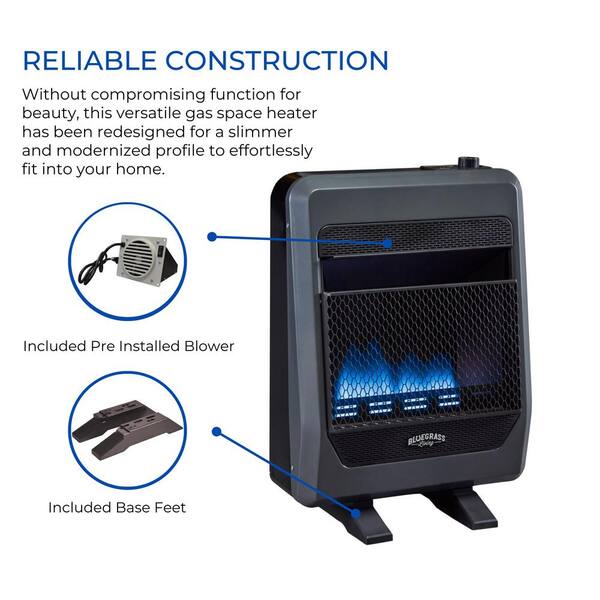 thumbnail image 2 of Dyna-Glo 20,000 BTU Dual Fuel Vent Free Blue Flame Wall Heater - White 2 of 6