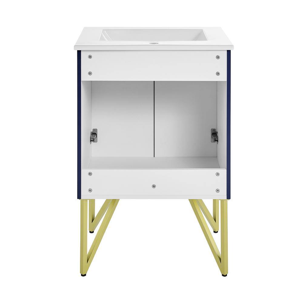 Annecy 24" Navy Blue Bathroom Vanity with Gold Accents