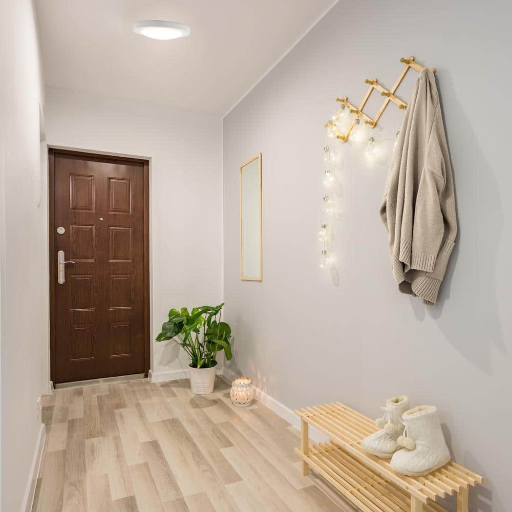 White Aluminum LED Indoor/Outdoor Flush Mount Light