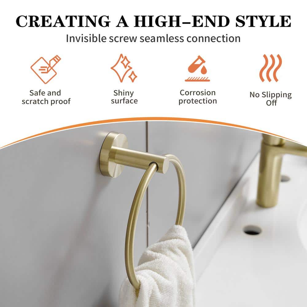 Brushed Gold Stainless Steel Bathroom Hardware Set