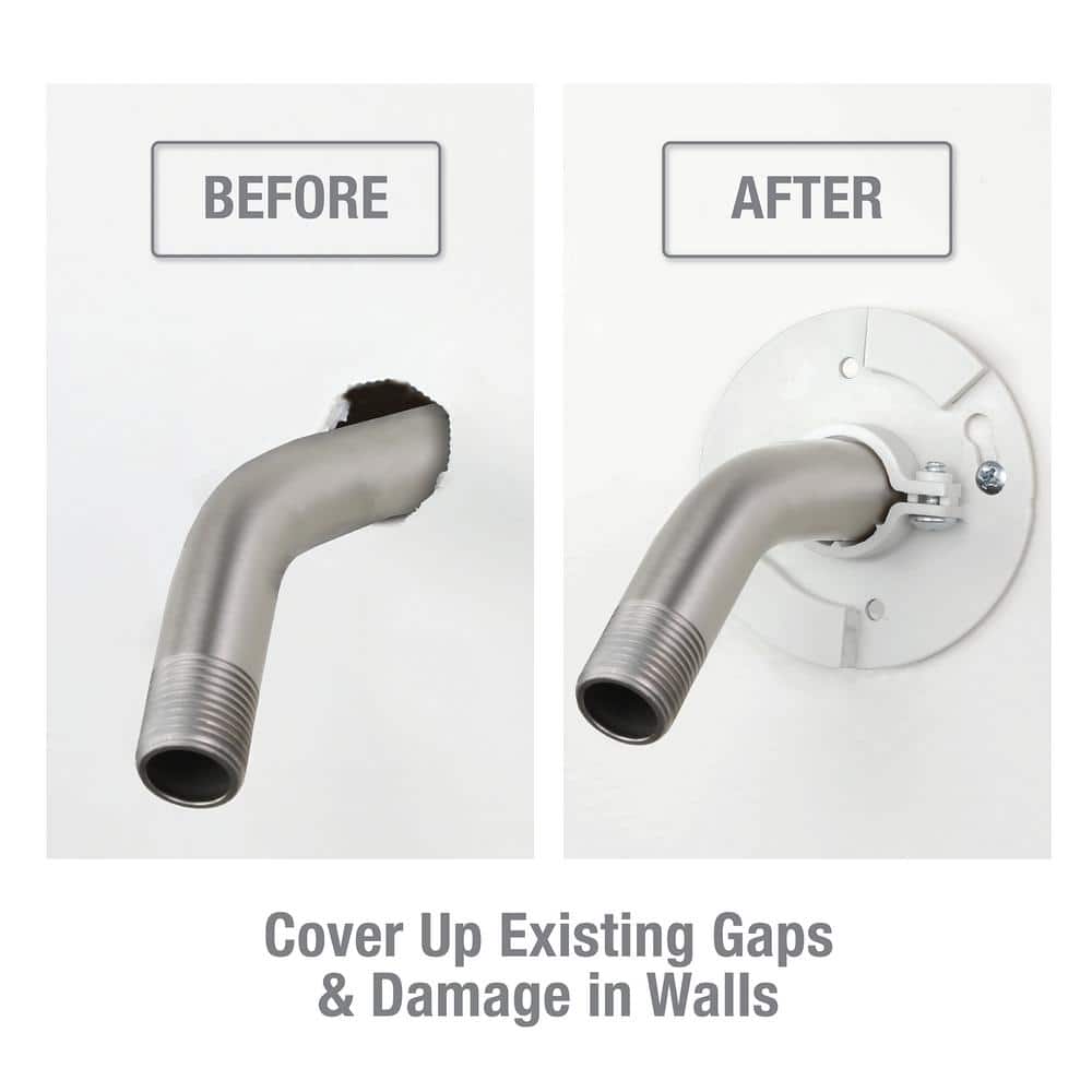 Brushed Nickel Wall-Mounted Shower Arm Flange Kit